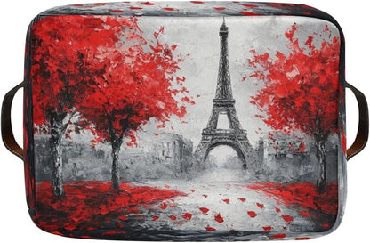 Paris Eiffel Tower Red Tree Storage Bins Box Foldable Shelf Basket - Image 8