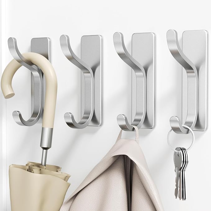 pickpiff Wall Hooks for Coat and Towel: 13LB Adhesive Door Hanger Stick on for - Image 5
