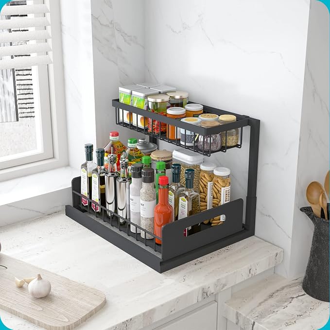 REALINN Under Sink Organizer, Pull Out Cabinet Storage 2 Tier Slide Out Sink - Image 5