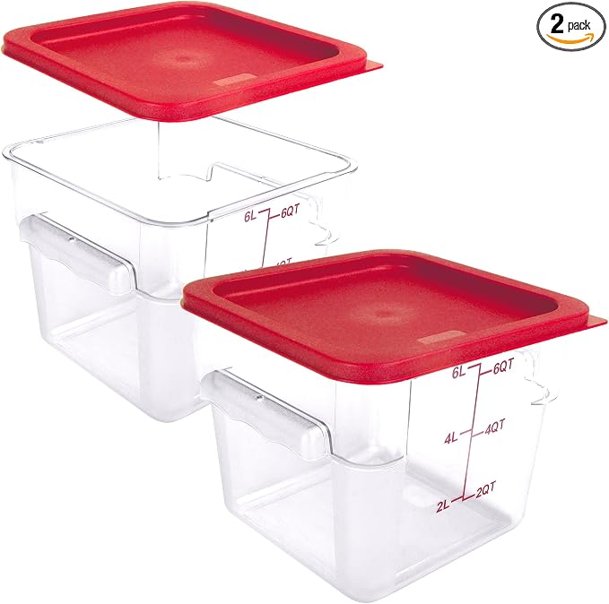 2 Pack Square Food Storage Container by WELKORCateringEquipment
