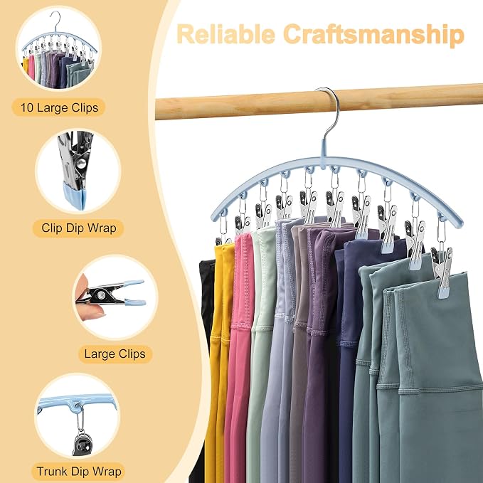 Volnamal Legging Organizer for Closet, Metal Yoga Pants Hanger w/Rubber Coated - Image 5