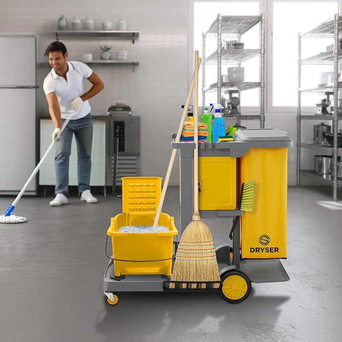 Dryser Commercial Janitorial Cleaning Cart on Wheels - Image 7