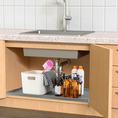 Under Sink Mat, Silicone Waterproof Under Sink Liner, Sink Cabinet Organizer - Image 3