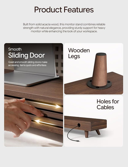 Tinamo 24" Wooden Monitor Stand Riser - Image 3