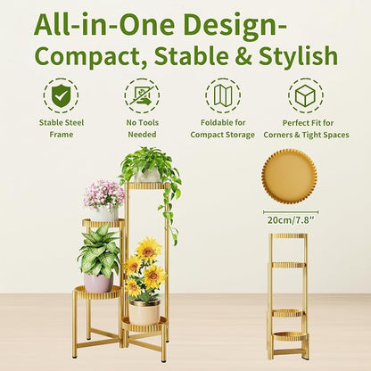 Stand Plants, 4 Tiers Metal Tiered Plant Stands - Image 5