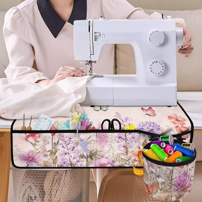 Sewing Machine Mat Wildflower Butterfly Dragonfly Sewing Machine Carrying Pad - Image 4