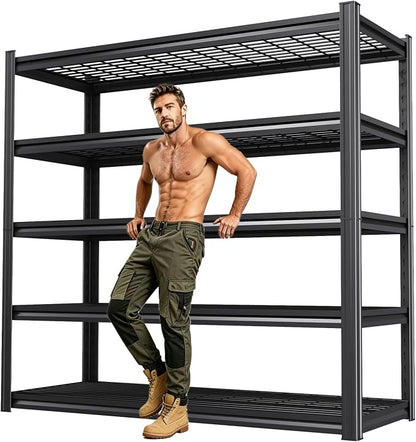 59" W Storage Shelves, 5 Tier Adjustable Heavy Duty Storage Shelves, Quick by KORVENA