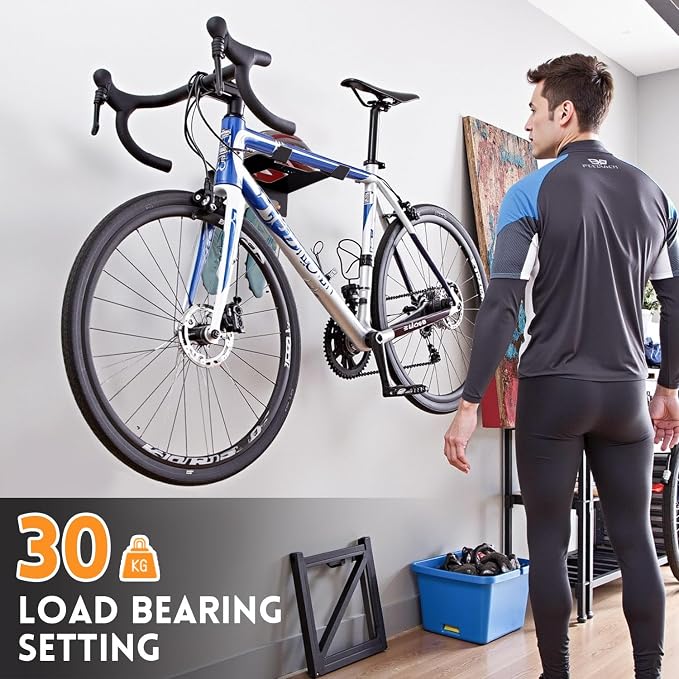 Bike Wall Mount With Shelf, Heavy-Duty Adjustable Bike Hanger, Hold Up To 66lbs - Image 3