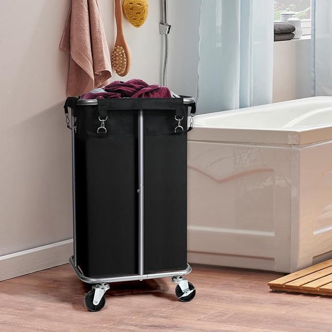 Laundry Basket with Wheels, Rolling Laundry Hamper with Removable Bag, 100L - Image 2