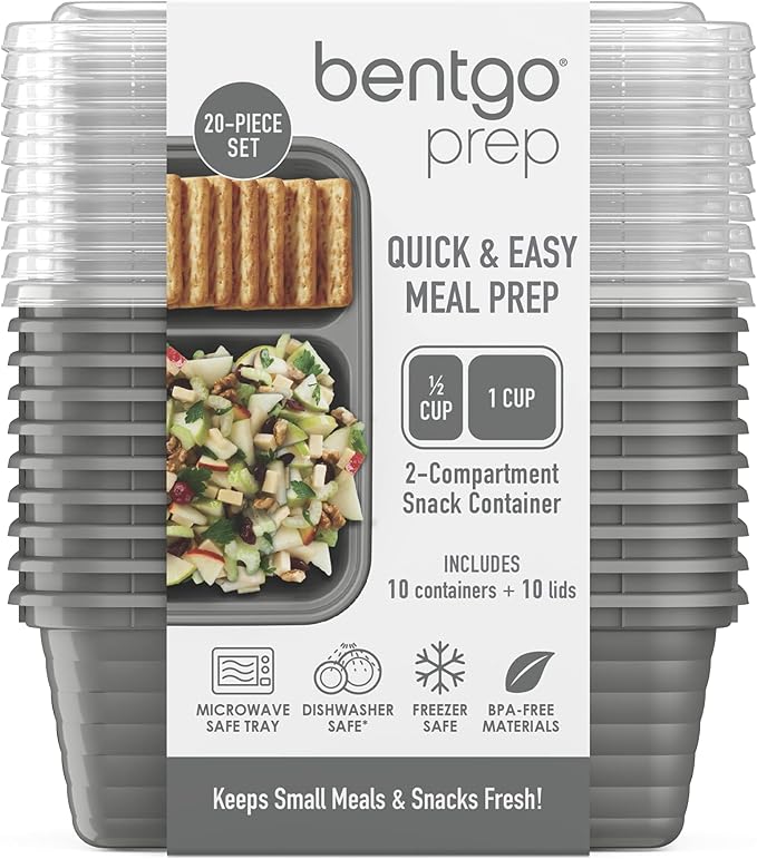 Bentgo Prep - 2-Compartment Snack Containers - Reusable, Microwaveable - Image 8