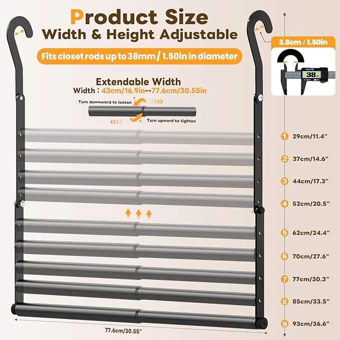 Mavivegue 2 Pack Adjustable Closet Rods - Image 2