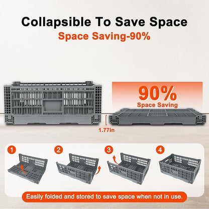 Collapsible Milk Crates for Storage, 52L Storage Crates, Heavy Duty Milk Crate - Image 3