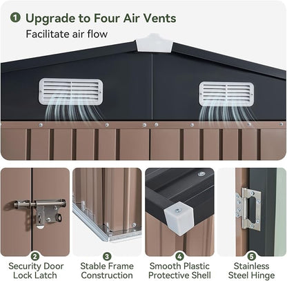 Aoxun 10 x 12FT Outdoor Storage Shed - Image 8