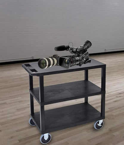 Luxor EC222HD-B Cart with 3 Flat Shelves - Image 4