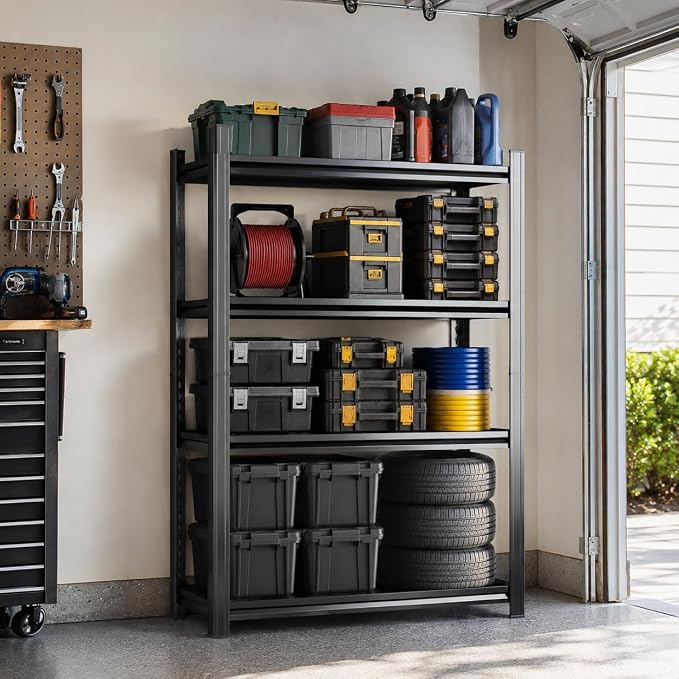Garage Shelving Unit, 2400LBS Heavy Duty 4-Tier Metal Storage Shelves, - Image 8