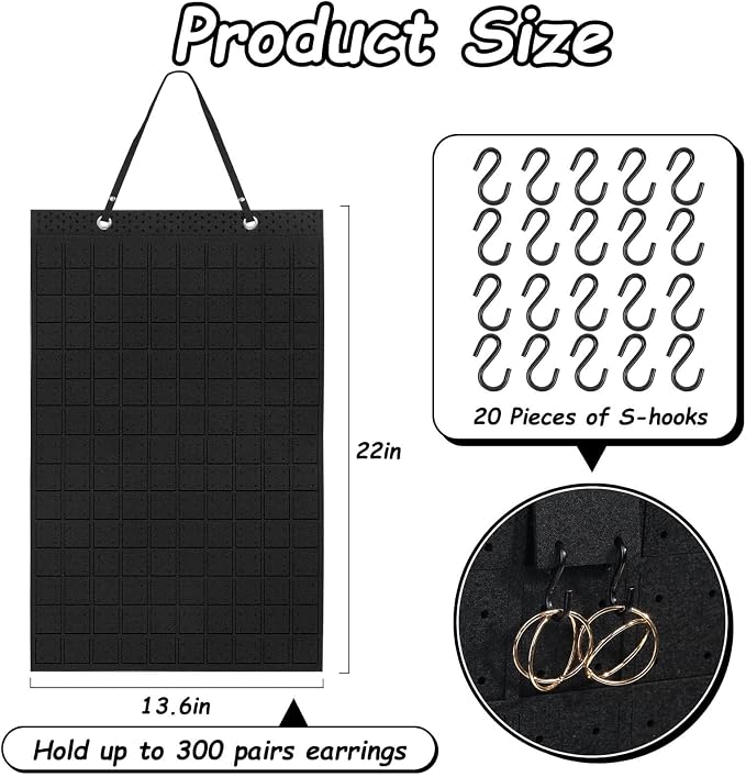 Caffox Hanging Earring Holder, Large Earring Organizer - Image 5