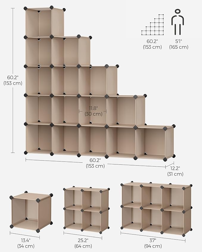 SONGMICS Cube Storage Organizer, Book Shelf, Closet Organizers and Storage - Image 3