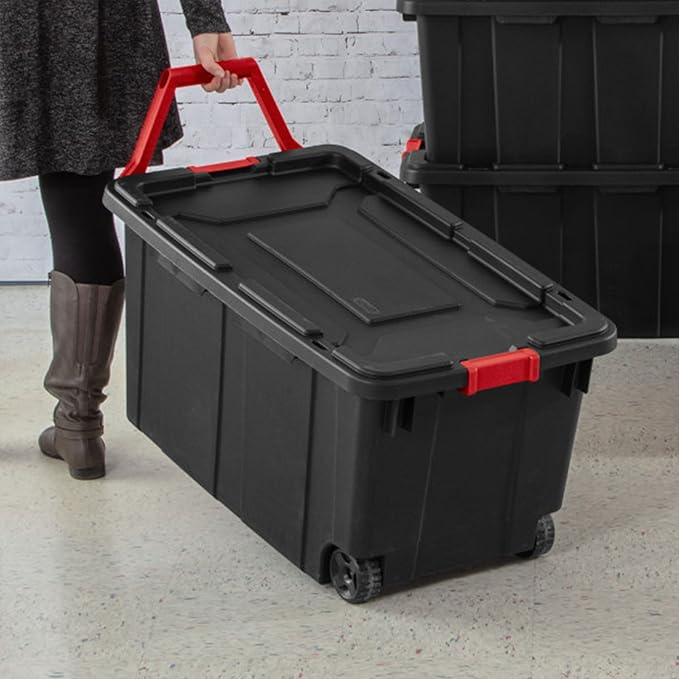 Sterilite Heavy Duty 40 Gallon Wheeled Industrial Storage Tote - Image 5