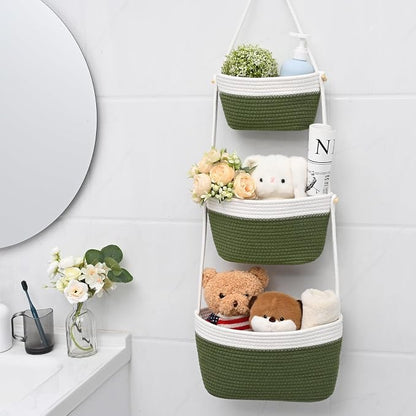 Hanging Basket, 3-Tier Woven Wall Basket - Image 4