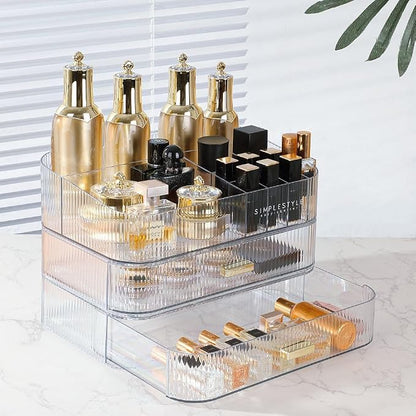 Makeup Organizer with Drawers Stackable Skincare Cosmetic Makeup organization - Image 2