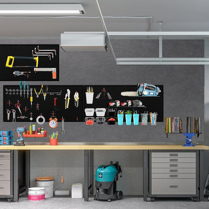 Peg Board, 3 Pack 16-Inch X 36-Inch Heavy Duty Steel Pegboard, Heavy Duty Black - Image 8