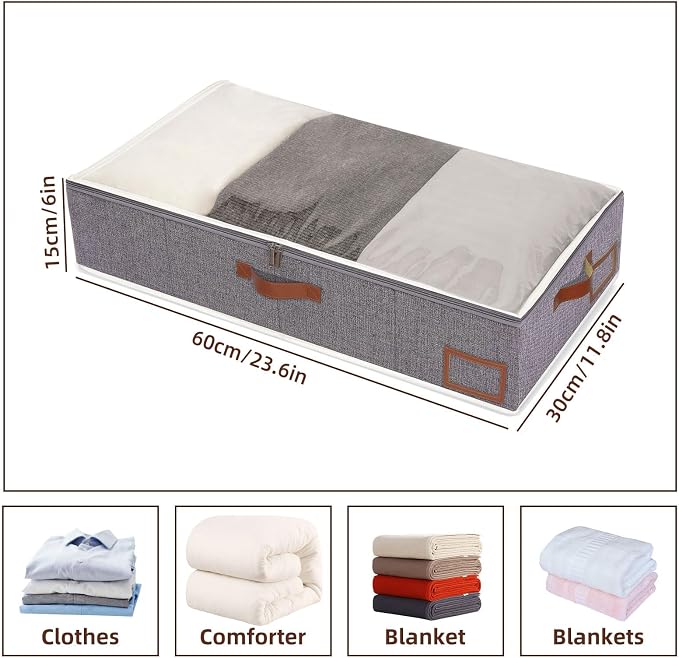 Yawinhe Under Bed Storage, 4 Pack Closet Organizers, Collapsible Container Bags - Image 5