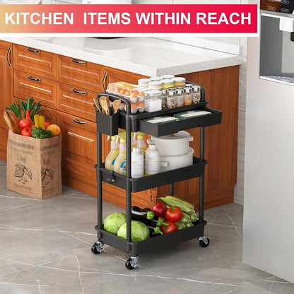 Goovilla 3 Tier Rolling Utility Cart Organizer - Image 7