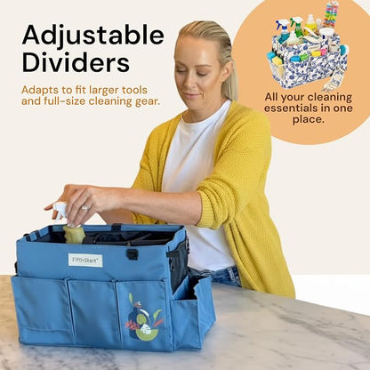 FifthStart Multiuse Large Blue Floral Diaper Caddy - Image 4