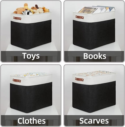 HNZIGE Baskets Shelf Baskets for Clothes 2 Pack Large Storage Bins Fabric - Image 3