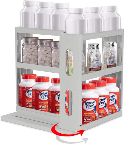 Dutiplus Medicine Organizer 2 Three-Decker Shelves Cabinet Storage Rack by Dutiplus