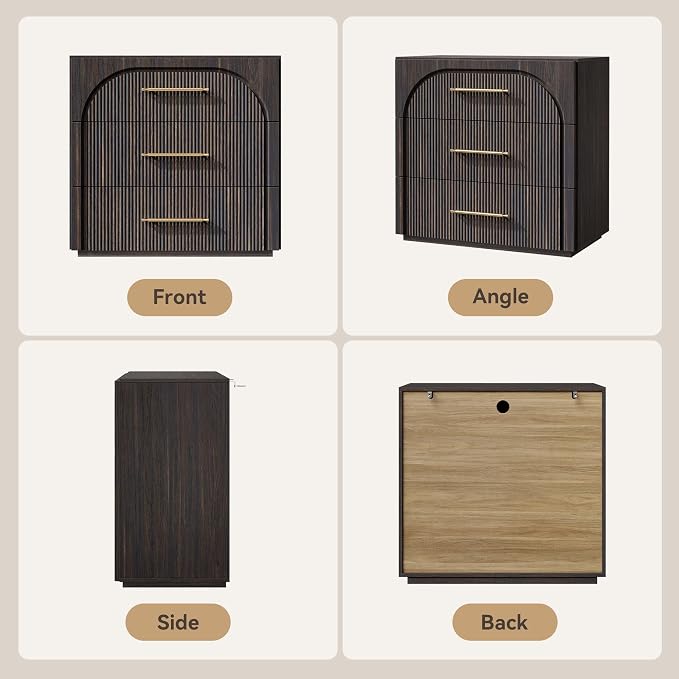 Buffet Cabinet with 3 Drawers, 31.5'' W Arched Storage Cabinet | Modular - Image 9
