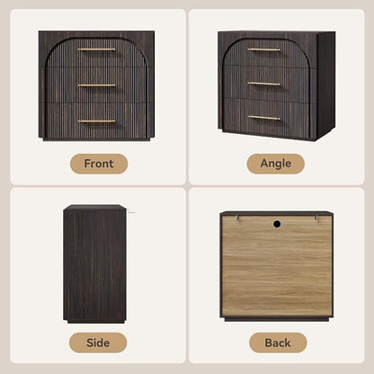 Buffet Cabinet with 3 Drawers, 31.5'' W Arched Storage Cabinet | Modular - Image 9