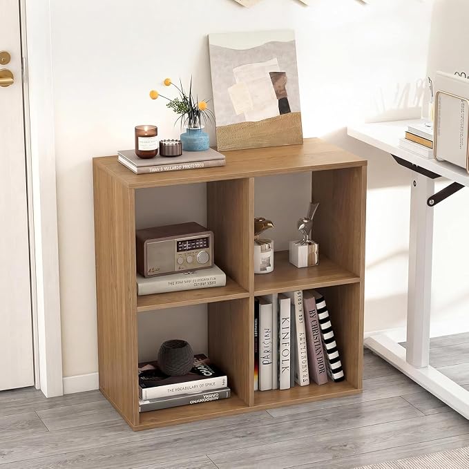 POWERSTONE 4 Cube Storage Organizer Set of 2, 2 Tier Cubby Bookshelf - Image 9