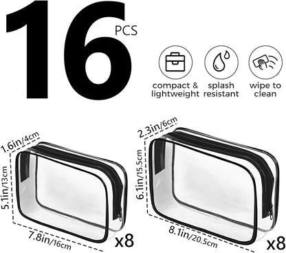 AURUZA Clear Makeup Bag, Portable Travel Toiletry Bags - Image 2