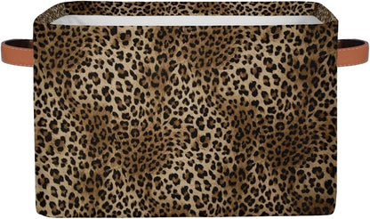 Basket Storage Bins Animal Leopard Cheetah Skin Rectangle Cube Basket Box Kids by Pardick
