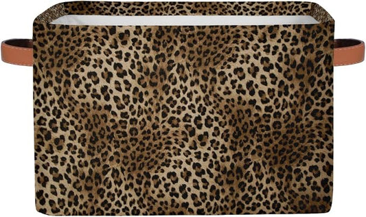 Basket Storage Bins Animal Leopard Cheetah Skin Rectangle Cube Basket Box Kids by Pardick