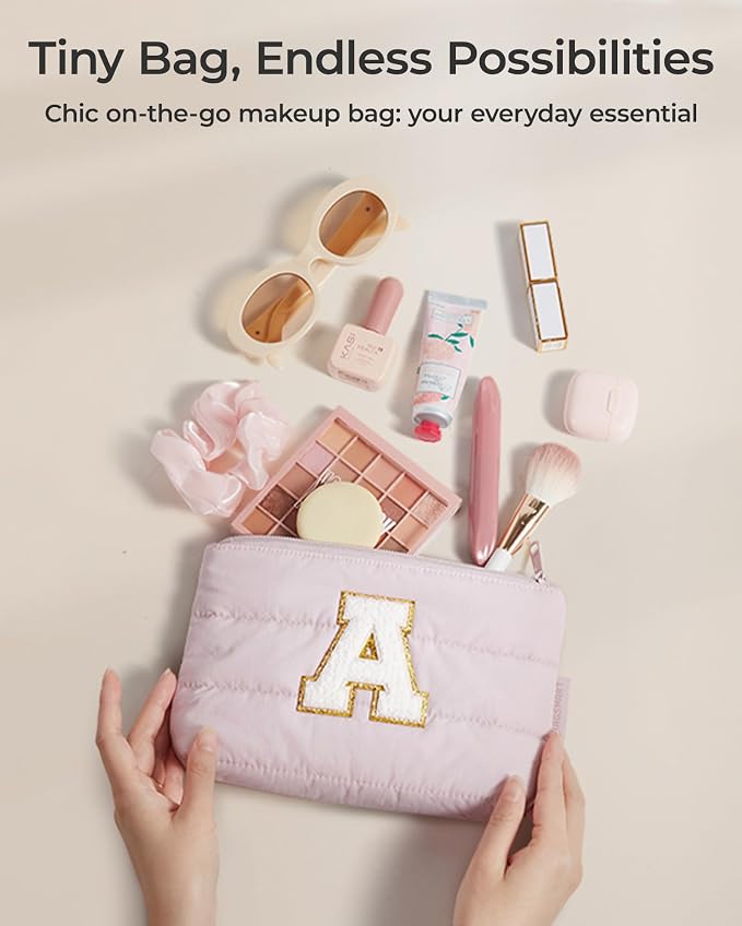 BAGSMART Small Personalized Makeup Bag, Machine Washable Puffy Cosmetic Pouch - Image 5