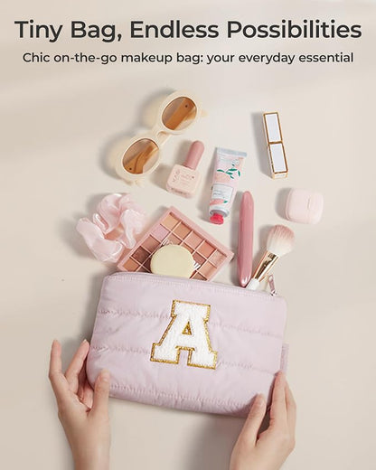 BAGSMART Small Personalized Makeup Bag, Machine Washable Puffy Cosmetic Pouch - Image 5