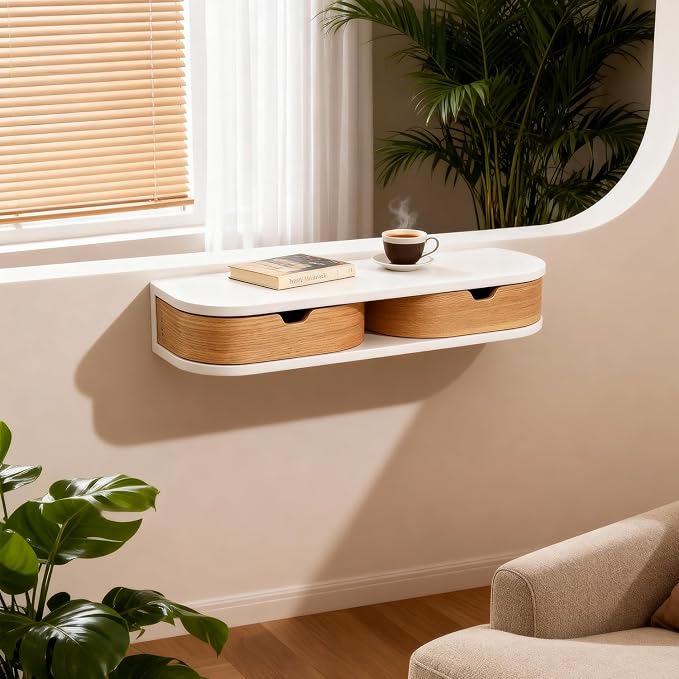 Floating Nightstand, 21 Inch Wall Mounted Bedside Shelf, Handmade Bedroom - Image 7