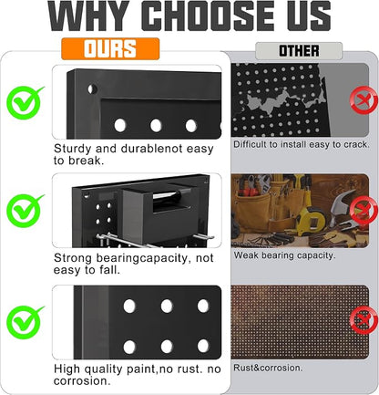 Metal Pegboard Storage System, Garage Wall Organizer, Tool Storage Panels - Image 5