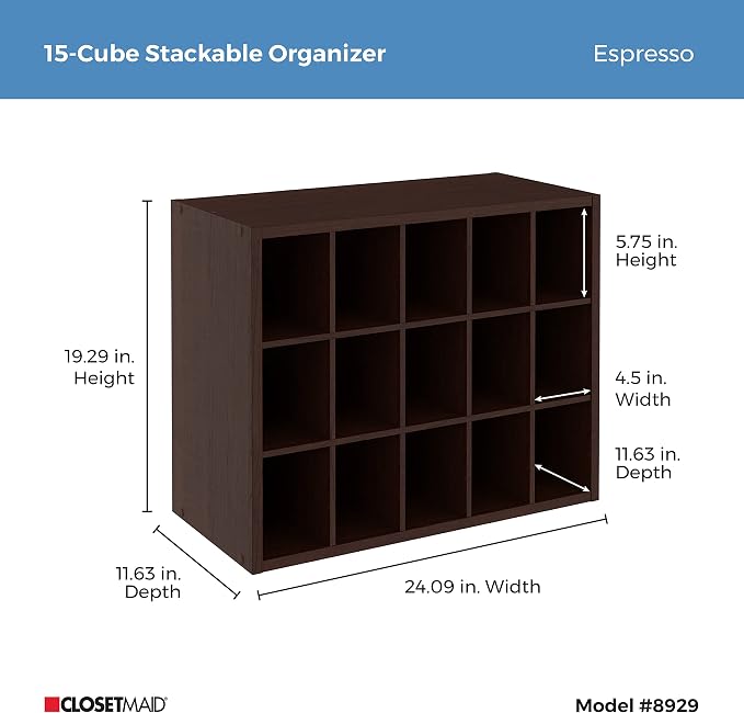 ClosetMaid 15 Cube Stackable Storage Organizer - Image 5