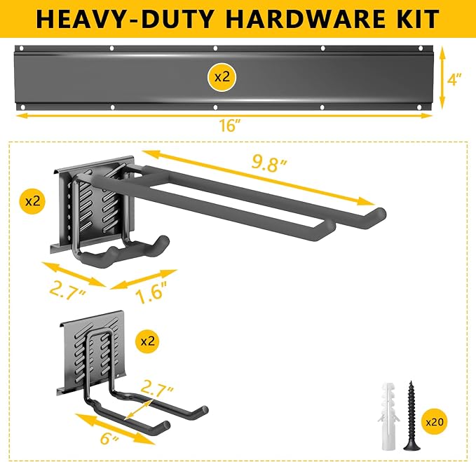 Garage Tool Organizer Wall Mount, 32inch Heavy-Duty Garage Storage System and - Image 5