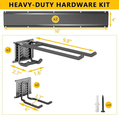 Garage Tool Organizer Wall Mount, 32inch Heavy-Duty Garage Storage System and - Image 5