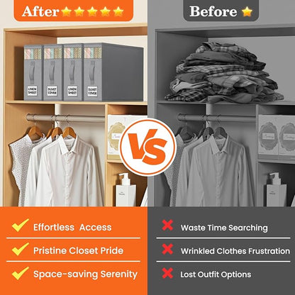 WOWBOX Sheet Organizers and Storage, Closet Bed Sheet Organizer Under Bed - Image 7