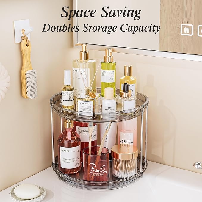 LAMU 2 Tier Lazy Susan Turntable Organizer 10.6'' Rotating Spice Rack - Image 6