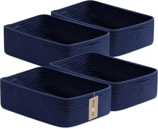 Large Shallow Organizing Baskets 15x11x5.1 Inches by MiniArkStorageBasketsHome