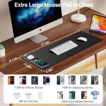 Magnetic Wireless Charging Mouse Pad, 27.5"x11.8" Gaming Desk Mat - Image 3