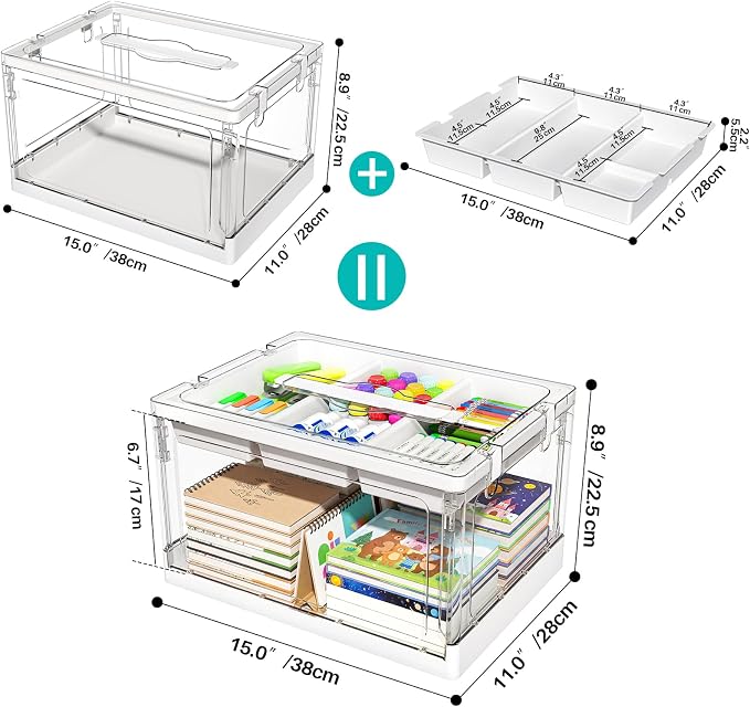 24QT 2Packs Clear Craft Organizers and Storage - Image 3
