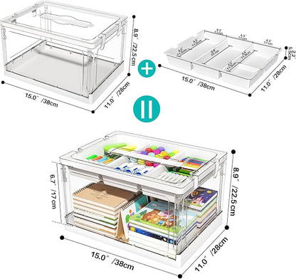 24QT 2Packs Clear Craft Organizers and Storage - Image 3