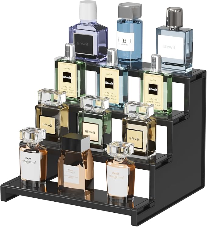 Lifewit Cologne Organizer for Men, 4 Tier Plastic Perfume Stand, Tool-free by Lifewit